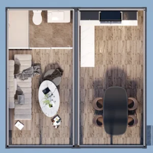 Panoramaglas och terrass.