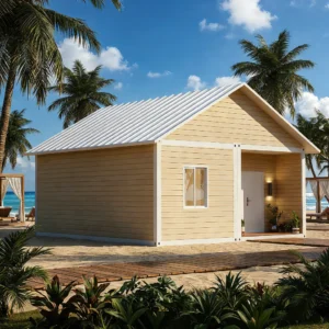 Modern pitch roof villa.