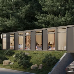 Large multi-unit combined modular office complex.