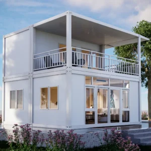 Unidades modulares prefabricadas listas para transporte.