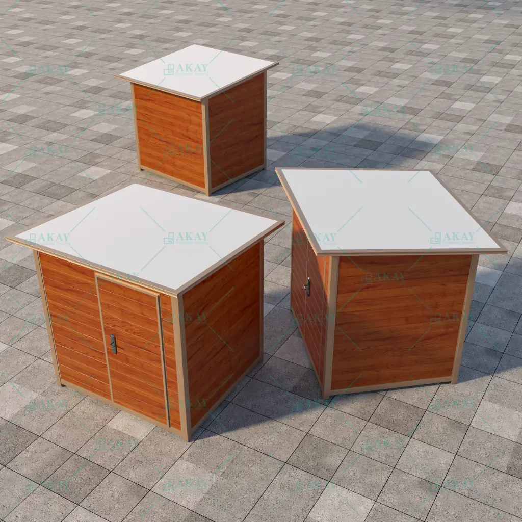 Caseta de herramientas de madera.