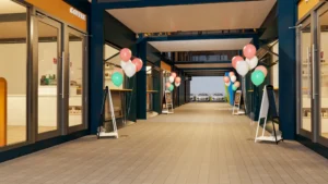 two level prefab commercial complex urban installation