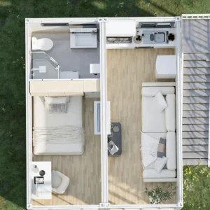 Moderne 2-laags villa met hellend dak.