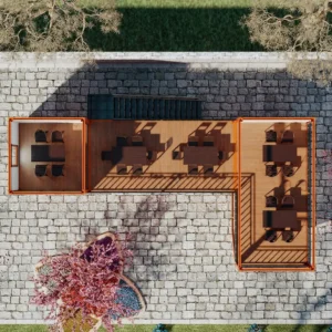 パノラマガラスと外部階段。