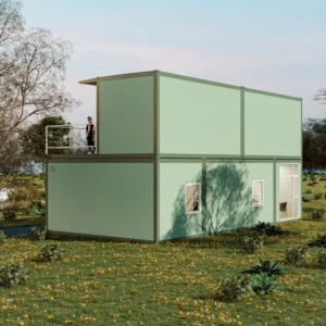 全景玻璃幕牆与建築夜景。